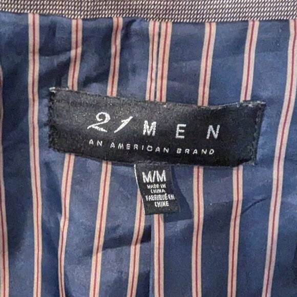 FOREVER 21MEN BROWN MICRO-CHECK BLAZER US M - Picture 2 of 3